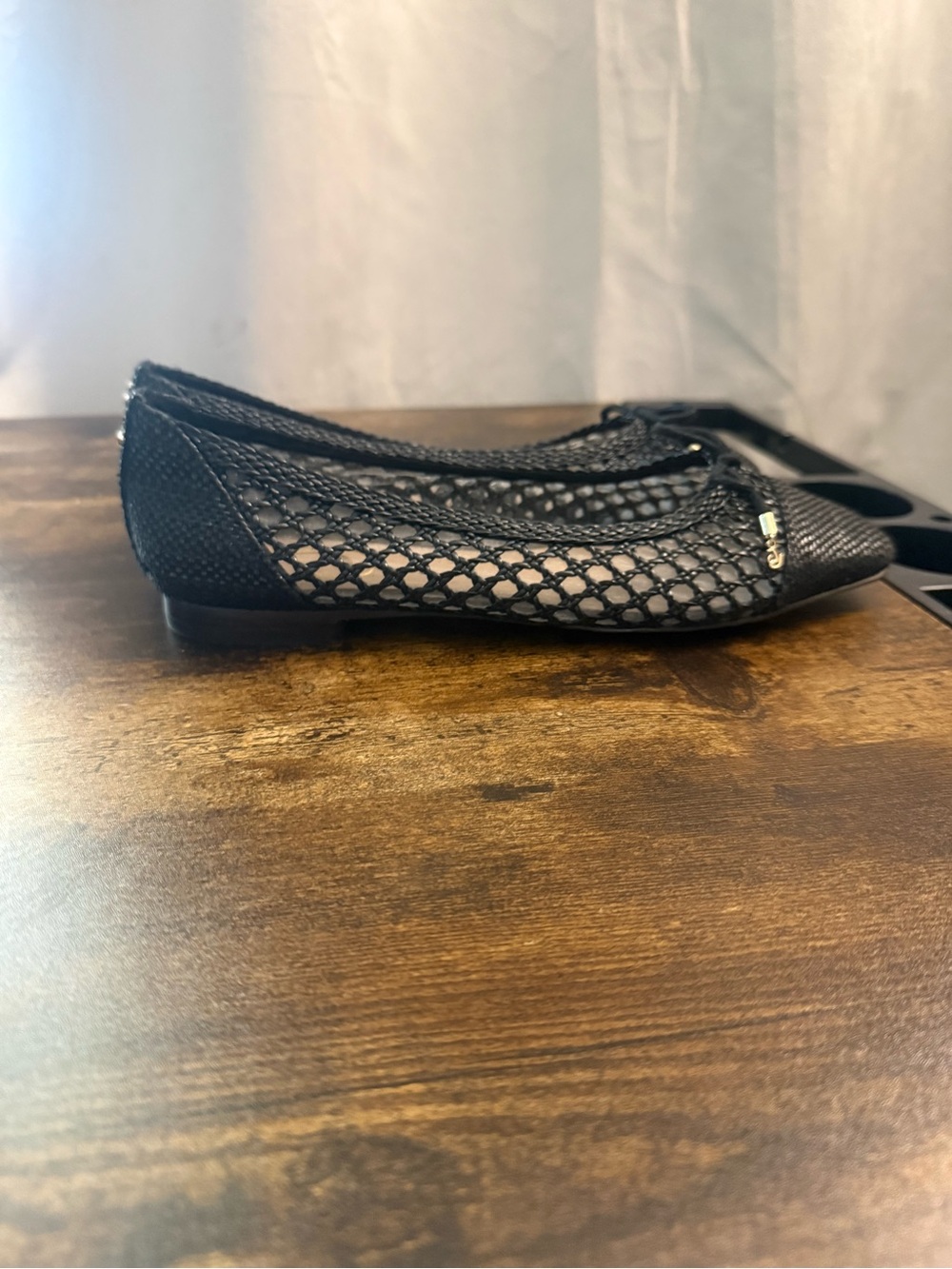Sam Edelman Black Women's Crochet Ballet Flats with Bow size 7 - Picture 4 of 7